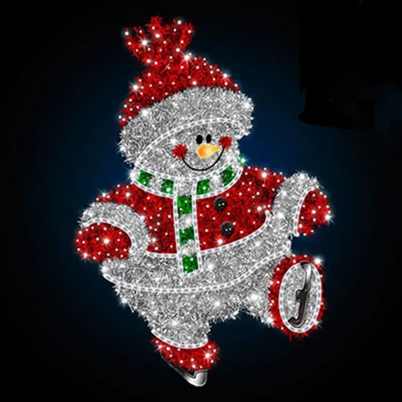 Outdoor decorations large christmas snowman displays led 3D motif lights