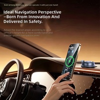 Support de chargeur de voiture sans fil QI2.2 25W personnalisé OEM avec ventouse, ventilateur de refroidissement métallique et support magnétique N52 pour tableau de bord et pare-brise