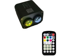 Kit d'éclairage à fibres optiques 2 têtes 2 couleurs 20W RGBW avec effet scintillant et contrôle par application, alimentation DC12V, pour voiture et maison