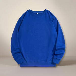 เสื้อสเวตเชิ้ตคอกลมผ้าฝ้ายสำหรับผู้ชาย ฤดูใบไม้ร่วง แบบถัก ย้อมสีพื้น ทรงหลวม โอเวอร์ไซส์ สวมใส่สบาย  รับสกรีนโลโก้ แขนยาว เสื้อผ้ากีฬา - Product Image 4