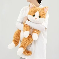 Mignon réaliste couché chat en peluche jouet pour enfants couette compagnon câlin dormir poupée cadeau d'anniversaire pour les filles chat