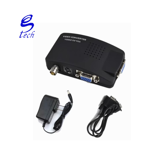 Good VGA BNC S-VIDEO Out Adapter BNC to VGA Converter Composite Digital Switch Box Box WITH DC CABLE VGA to Video Converter