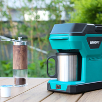Machine à café portable sans fil LIANGYE 20V, alimentée par batterie, pour le camping, le chantier et les voyages, préparation en 6 minutes