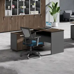 Customized L Shaped 1 Person New Modern Office Furniture Latest Staff Table Office Desk Luxury Office Table Wooden
