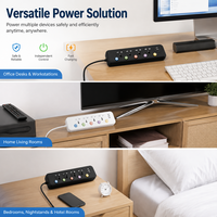 Stop Kontak Listrik Universal 5 Lubang dengan Dual USB Charging, Saklar Independen, Kabel Ekstensi, dan Kabel Khusus untuk Rumah Kaca