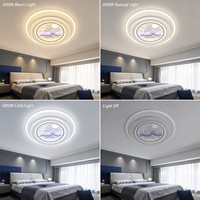 Nouvelle Plafonnier LED Dimmable 3 Couleurs Motif Épervier Porte-Bonheur, Lumière Chaude Panneau Pleine Lune Épervier pour Chambre et Salle à Manger