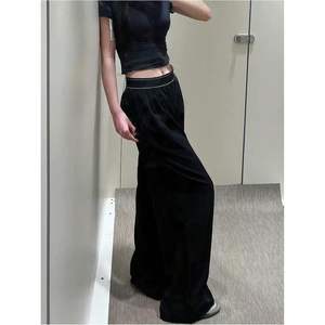 Pantalon droit léger pour femme, taille haute élastique, style yoga décontracté, avec poches - Product Image 3