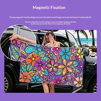 Serviette de plage magnétique imprimée en microfibre, séchage rapide, absorbante, protection solaire, portable, pour activités de plein air, bain et fitness