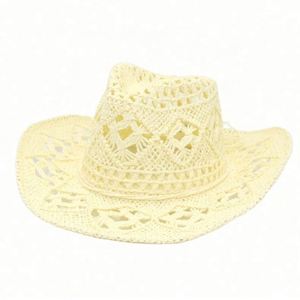 หมวกทรงโซมเบรโรแบบสานมือ ระบายอากาศได้ดี เหมาะสำหรับฤดูใบไม้ผลิและฤดูร้อน สไตล์อเมริกันแจ๊ส  สำหรับชายหาด กีฬา ท่องเที่ยว  ปรับแต่งได้ - Product Image 3