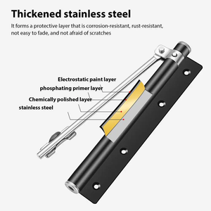 باب أوتوماتيكي بإغلاق ناعم 180 درجة مع ضبط مصد التوقف، غالق باب للأثاث، مانع انزلاق الباب - Product Image 6