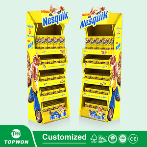 Custom Corrugated Paper Retail Shelving Cardboard <strong>Grocery</strong> <strong>Store</strong> Display <strong>Shelves</strong> For Supermarket