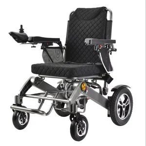 Kursi roda otomatis untuk orang cacat bingkai logam campuran aluminium bahan Kesehatan Kursi roda listrik sikat Motor kuat