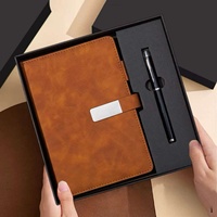 Ensemble cadeau de carnet de notes professionnel avec boucle magnétique et stylo à bille, journal de réunion de bureau, impression de logo personnalisée disponible