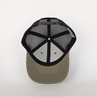 Sombrero de camionero marrón ceniza de 6 paneles con logotipo personalizado Gorra de malla deportiva de moda de calle con ala curvada ligera Tela común de estilo exterior