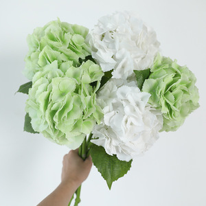 Flor Artificial de Hortensia Mu Cheng, Tallo Único Grande, Plástico Suave, Alta Simulación, Decoración para Bodas y Hogar - Product Image 1