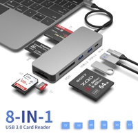 Lector de tarjetas multipuerto Oem Odm personalizado a precio de fábrica, compatible con lectura de tarjetas al mismo tiempo, lector de tarjetas SD/TF/MS/XQD/CF