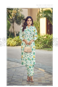 CONSEJOS TOPS Formal Rayón Viscosa Algodón Impreso Kurtis Cenicienta Colección Vol 04 Étnicamente Último Indio - Product Image 2