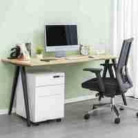 Meja Kantor Desain Modern Furnitur Dasar Hitam Atas Kayu Meja Komputer Kantor Eksekutif Modern