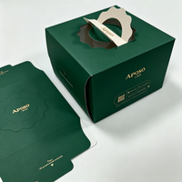 Boîte cadeau portable de qualité supérieure en papier alimentaire avec logo imprimé personnalisé, effet estampage à chaud doré, recyclable, avec poignée dorée