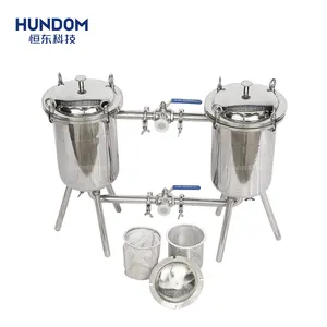 Food Grade Stainless Steel Food Processing Double Barrel Juice Duplex Filter For Wine Filter Beverage Industry/Syrup/Milk/Sauces