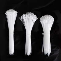 Stock d'usine noir et blanc pa66 attache de câble en nylon autobloquante attaches zippées en plastique