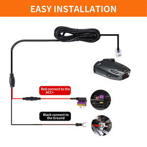 Car dashcam GPS navigator radar detector speed detection radar RJ11 step-down cable L162 - Product Image 2