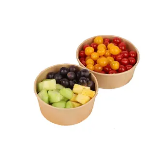 Custom Printing Color Take Away Biodegradable Rounded Disposable Food Container Paper Bowls Set