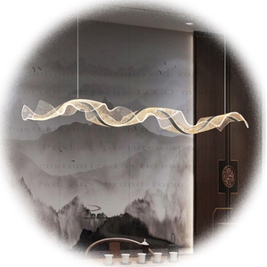 Led Đèn chùm sang trọng với mặt dây chuyền vàng đèn hai màu Lưu lượng nước thiết kế sáng tạo treo đèn cho phòng ăn - Product Image 3