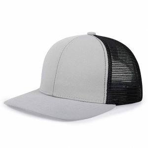 Custom Embroidery Leather Patch Trucker <b>Hat</b> Mesh Blank <b>Flat</b> Bill Snapback <b>Hat</b> Baseball Caps - Product Image 5