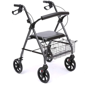 Có thể điều chỉnh cánh tay gấp rollator với 8 inch bánh xe thép hỗ trợ 300 lbs 8 inch cán Walker cho phục hồi chức năng điều trị - Product Image 3