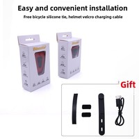 Feu arrière de vélo rechargeable par USB, LED 300 mAh, 6 modes de clignotement, lumière de sécurité à clipser pour casque, vélo, conduite nocturne