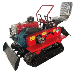 Factory Hot Sale Multifunction Crawler Tractor Ride On Cultivator Rotary Tiller From China