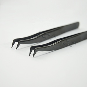 Pinzas para extensiones de pestañas con volumen al por mayor, pinzas profesionales rectas de acero inoxidable para aplicar pestañas postizas con pinzas - Product Image 6