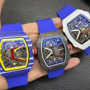 Nuevo Reloj Mecánico de Esqueleto para Hombre, Reloj de Pulsera Deportivo de Lujo con Forma de Barril, Reloj Automático Impermeable con Correa de Tela - Product Image 1