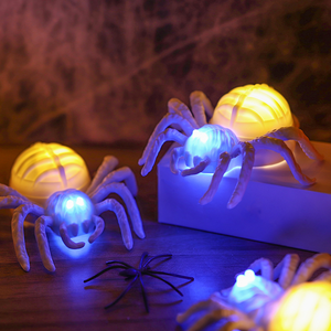 Luz de noche de araña brillante LED simulada al por mayor para decoración de fiesta de Halloween accesorio fotográfico de atmósfera de terror - Product Image 3
