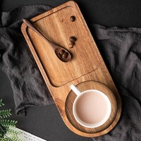 Plateau de service minimaliste japonais en bois d'orme chinois massif naturel, idéal pour le bureau, la maison ou la table basse