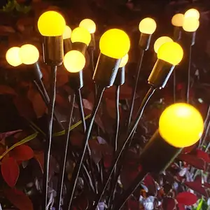슈퍼 밝은 LED 반딧불 풍경 조명 높은 유연성 태양 전원 스타 버스트 흔들리는 조명 방수 정원 크리스마스