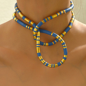 สร้อยคอแบบไม่สิ้นสุดสำหรับผู้หญิงสร้อยคองูสีทองแบบงอได้สร้อยแบบพันรอบคอมีความยืดหยุ่นแบบ DIY รูปร่างงูเย็น - Product Image 6