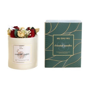 Handmade Aromatherapy Soy Wax <strong>Candles</strong>-DIY Birthday Dried Flower <strong>Candles</strong> Sweet Orange Mandarin French Rose <strong>Fresh</strong> <strong>Linen</strong> - Product Image 5