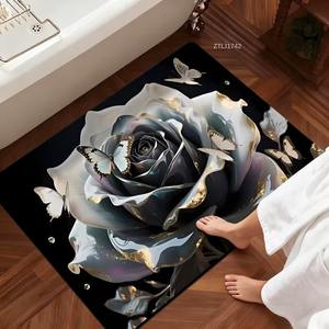 מחצלת אמבטיה מגניבה ואופנתית עם דוגמא גיאומטרית תלת-ממדית מחימר דיאטומי לשימוש ביתי ובתי מלון - Product Image 2