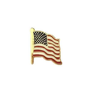 Profesyonel toptan özel abd amerikan ulusal bayrak Hard mineli yaka rozeti