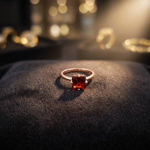 925 Sterling Silver Elegant Wedding Anniversary Party Jewelry Women Classic Octagon Design Bezel Setting Gemstone <b>Ring</b> <b>Garnet</b> - Product Image 2