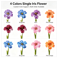 Fleurs d'iris en soie multicolores à tige unique, réalistes au toucher, pour centres de table, arrangements de vases, décoration de table pour mariages, fêtes et événements à domicile