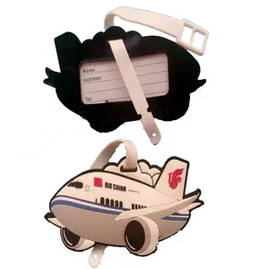 Wholesale Custom Cartoon PVC Silicone Rubber Travel blank Luggage Tag