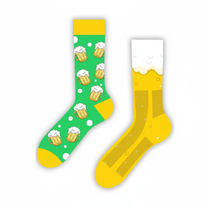 Chaussettes de bière en nylon et soie colorées, motifs brodés et jacquard imprimés des deux côtés, respirantes, taille unique, pour usage quotidien en hiver - Product Image 2