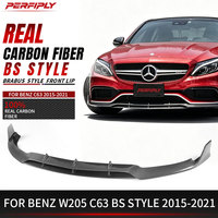 Kit de mise à niveau Perfiply – Lame de pare-chocs avant en fibre de carbone véritable pour Mercedes-Benz Classe C AMG W205 C63 2015-2021