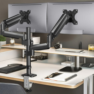 Dudukan <span class=keywords><strong>Monitor</strong></span> Ganda yang Dapat Disesuaikan dengan Penjepit Gas Spring dan Basis Grommet, Dilengkapi Putaran Tilt Swivel, Dapat Menampung 2 Layar, Tersedia dalam Stok - Product Image 3