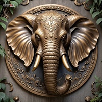 Grand décor animalier personnalisé vendu en laiton coulé classique tête d'animal statue géante en bronze tête d'éléphant sculpture murale pour musée