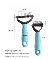 Peigne démêlant pour animaux en PP, grattoir pour poils longs, outil de toilettage pour l'élimination des poils clairsemés et en chute, lissage des poils