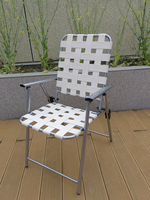 Chaise de camping et de plage pliable en gros, personnalisée, à 2 plis, avec sangle, cadre métallique durable, imperméable, pour pique-nique en extérieur